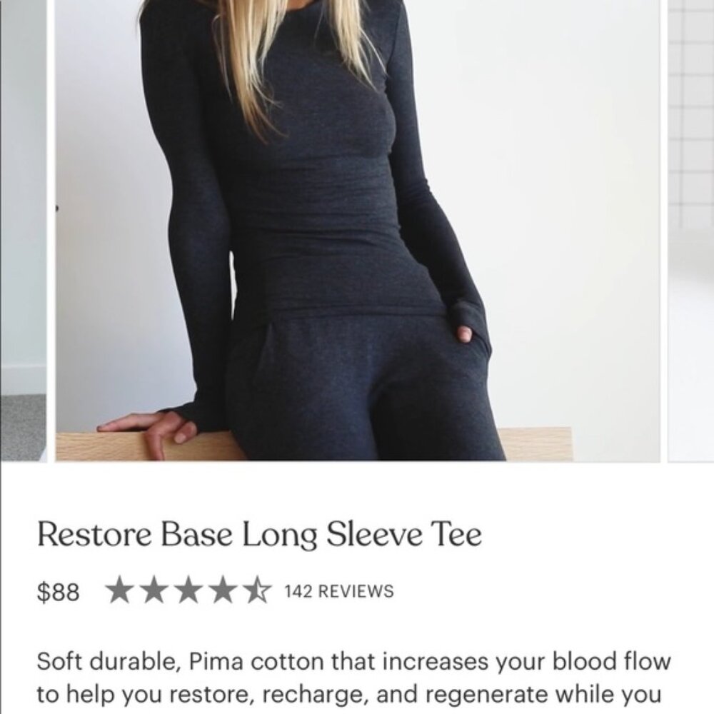 Lunya Restore Organic Pima Long Sleeve Crew Neck Top